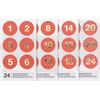 Advent calendar stickers Red