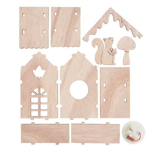 VBS Wooden building kit "Autumn house", incl. LEDs